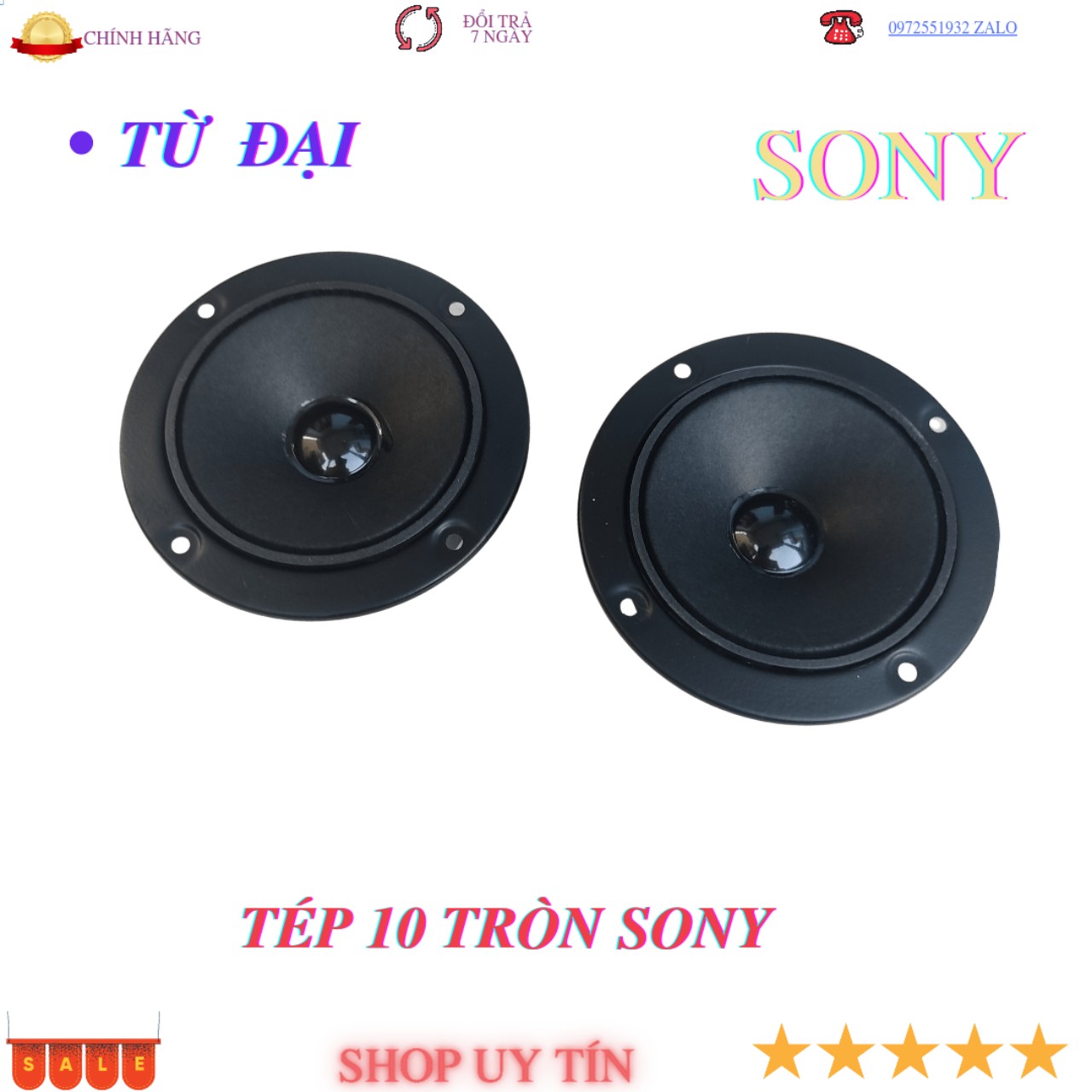 Đôi loa treble 10cm sony từ đại màng giấy cao cấp