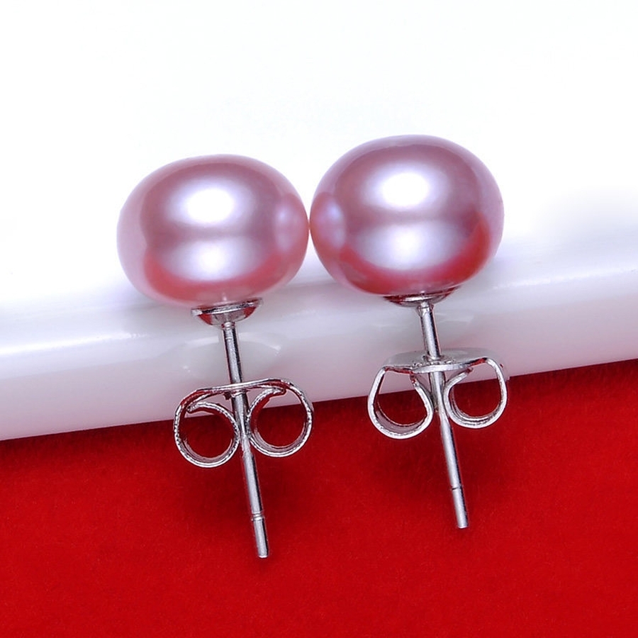 Bông tai Ngọc trai Thiên nhiên - Kiểu nụ tròn đơn - Trang Sức Cô Tấm - SIMPLE PEARL (7-9ly) - CTJ0001