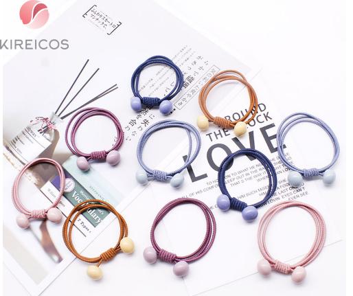 Set 5 dây cột tóc hạt tròn hàn quốc 097 - màu ngẫu nhiên