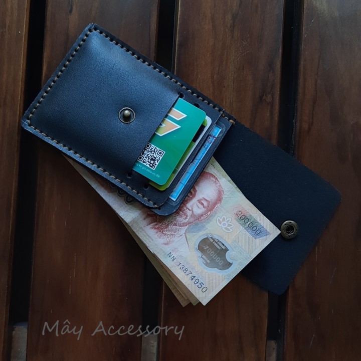 Ví sen 3 ví mini nam da PU handmade