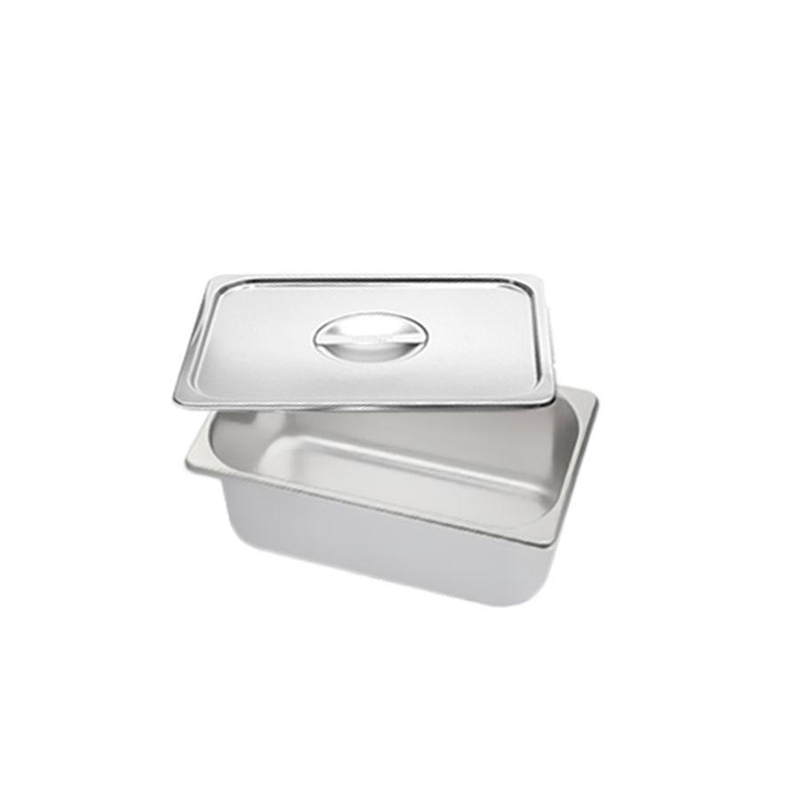 Khay đựng topping inox có nắp 1/2