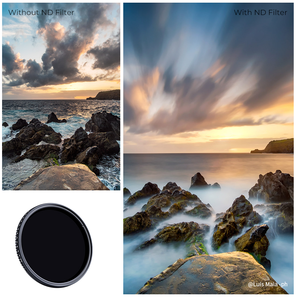 K&F Concept 49/52/55/58/67/72/77/82mm ND8-ND2000 (3-11stop) Variable Neutral Density Lens Filter Waterproof Adjustable ND Lens Filter with 24 Multi-Layer Coatings for Camera Lens