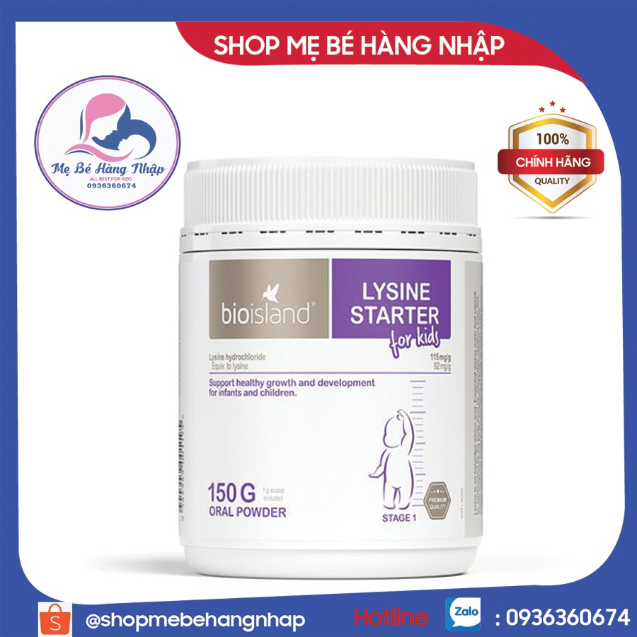 Lysine Bioisland dạng bột Úc giúp bé phát triển chiều cao