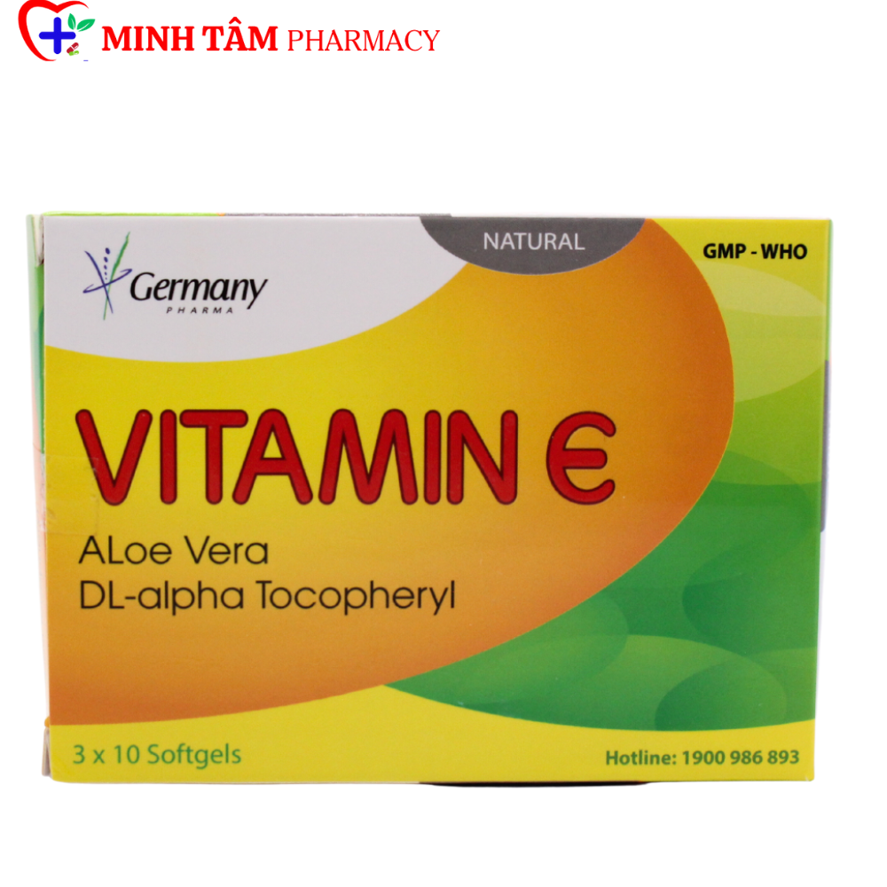 Vitamin E giúp da căng mịn, sáng đẹp (GERMANY) giảm thâm sạm, cấp ẩm cho da nhờ bổ sung Vitamin E- Hộp 30 Viên CHÍNH HÃNG