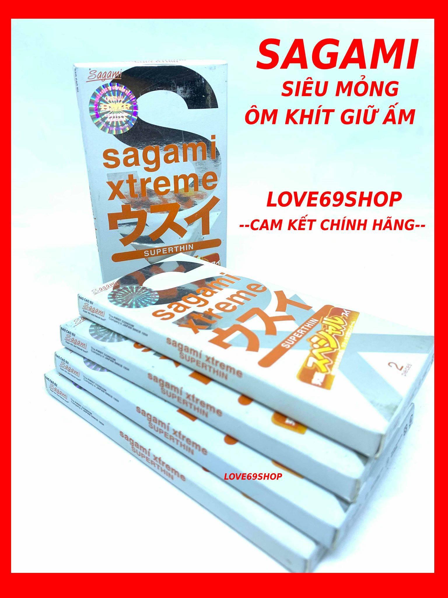 Bộ 3 hộp bao cao su siêu mỏng Sagami Xtreme Superthin (1 hộp 2 chiếc - 3 hộp 6 chiếc)