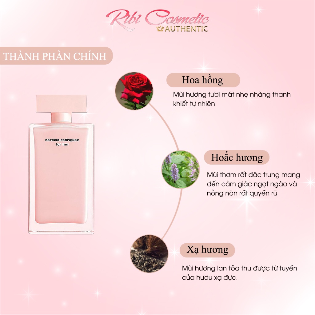 Nước Hoa Nữ Hương Phấn Nar Hồng Nhạt Cao