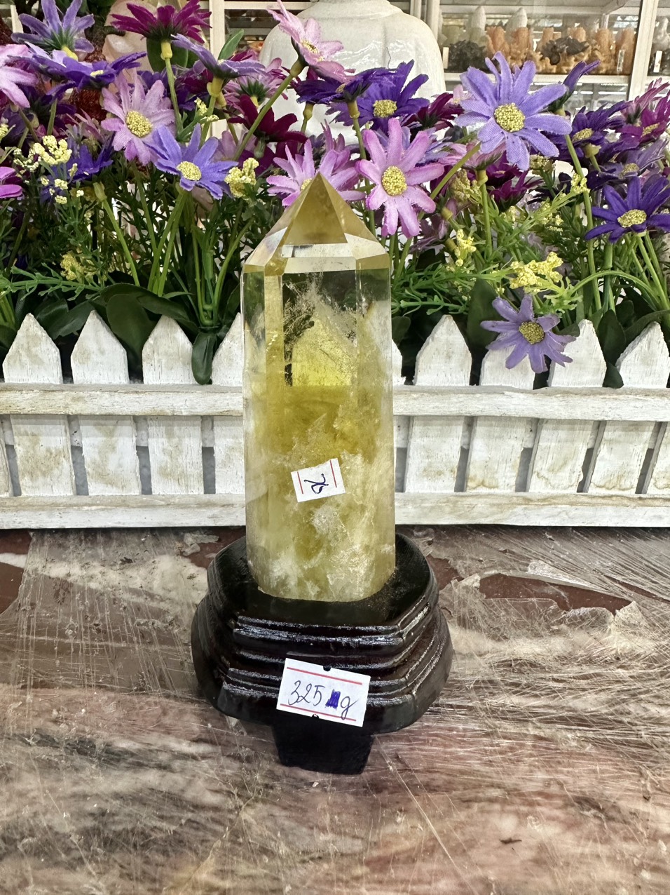 Trụ đá phong thủy trấn thạch đá thạch anh vàng citrine