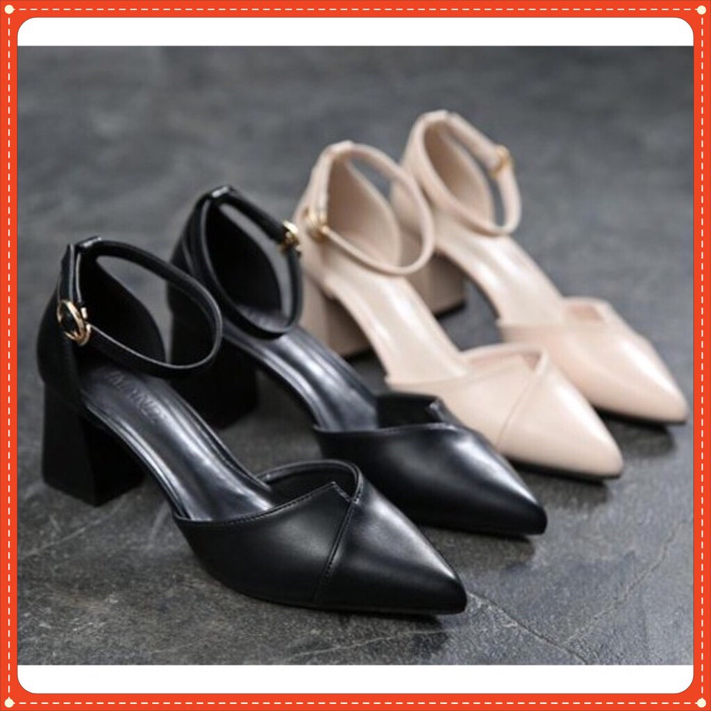 Giày Mũi Nhọn Hở Gót Cao 5cm mã LCC26