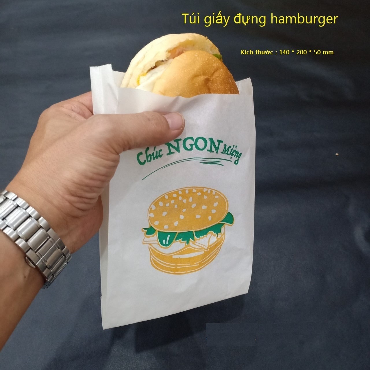[HCM]100 túi giấy đựng Hamburger