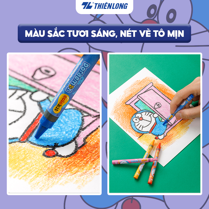 Combo 4 hộp sáp 24 màu Colokit Doraemon CR-C06/DO