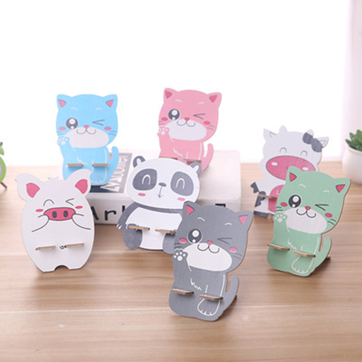 Giá đỡ điện thoại để bàn gỗ ép hình thú cute