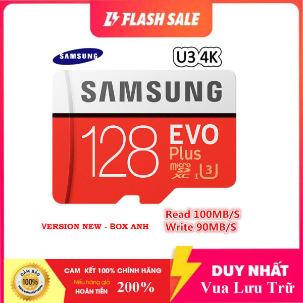 Thẻ nhớ MicroSDXC Samsung Evo Plus 128GB U3 4K R100MB/s W60MB/s - box Anh New 2020 (Đỏ) + Kèm Adapter