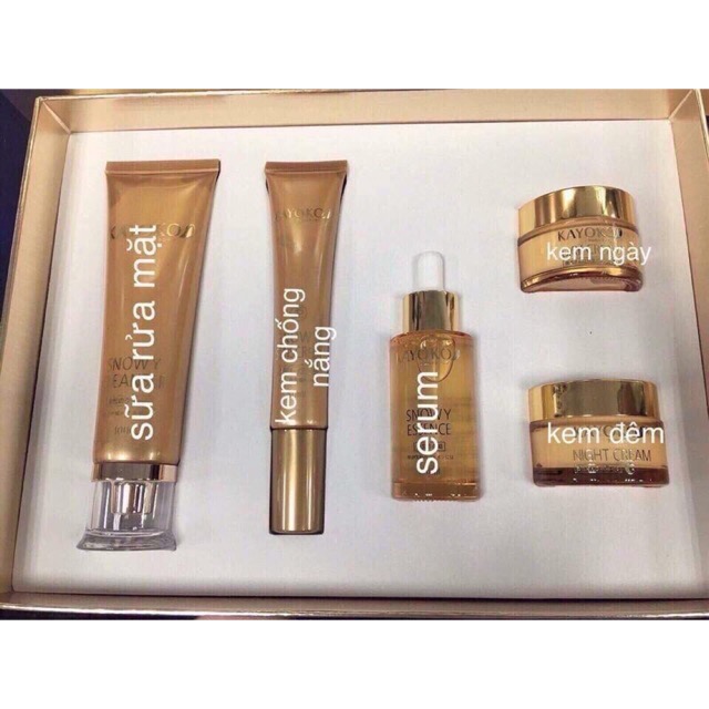 Bộ Mỹ Phẩm Kayoko sạch nám Nhật Bản Vàng 5 in 1 tặng kèm túi giấy
