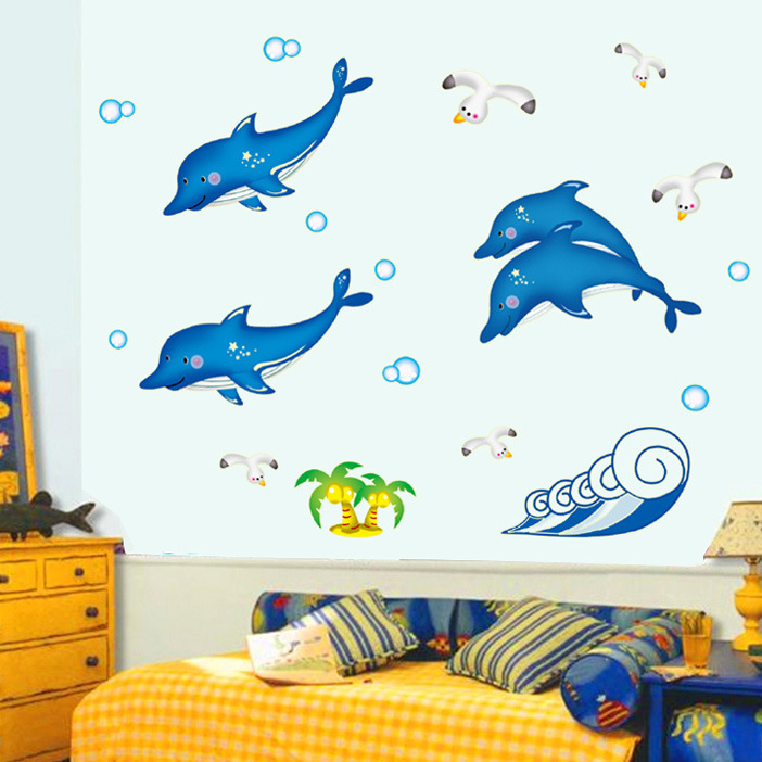 Decal dán tường cá và động vật dưới nước