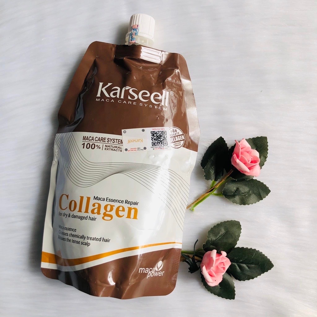 🌾Best Seller🎋 Kem hấp dầu Collagen Karseell Maca Essence Repair siêu mềm mượt Ý 500ml & 100ML