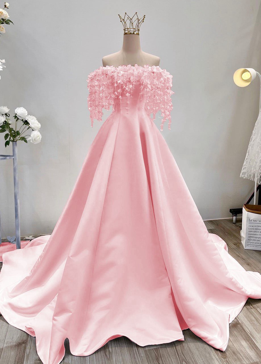 Đầm maxi mặc cưới tripble t dress đính bông hoa rơi -size m/l - ms269v