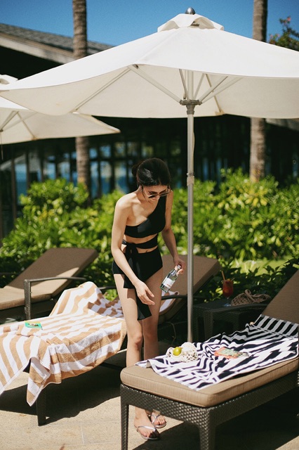 Bikini đồ bơi 1 mảnh cột bụng màu đen cao cấp
