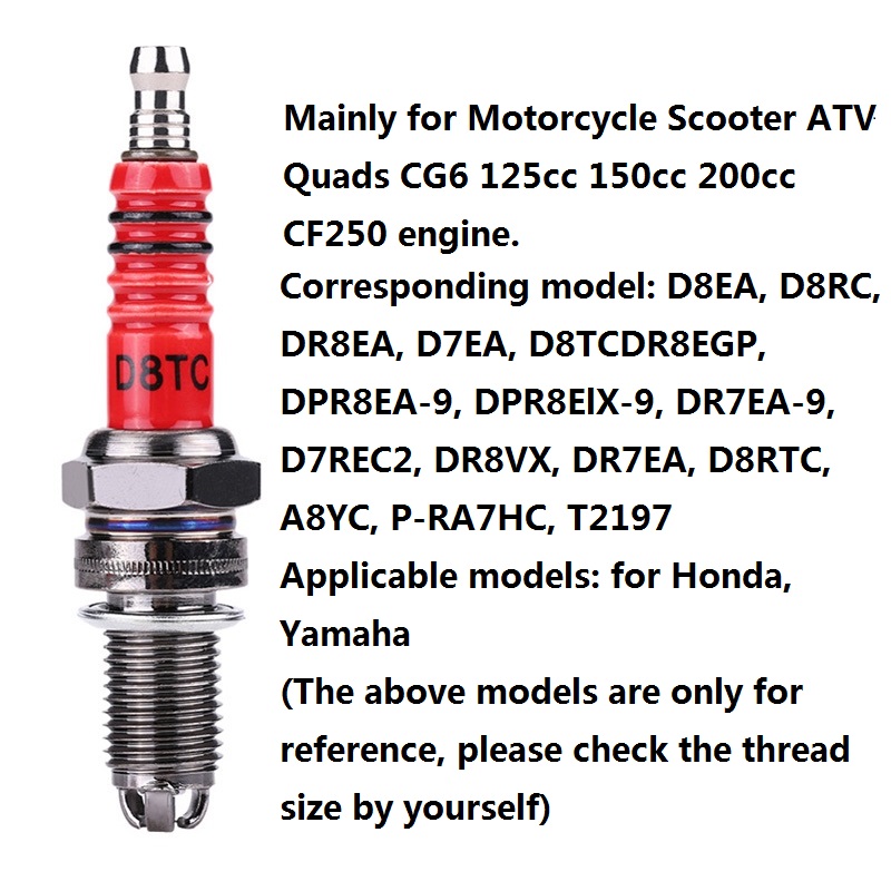 【Có hàng sẵn】D8TJC Bugi đánh lửa 3 điện cực chuyên dụng dành cho xe máy 50CC-150CC