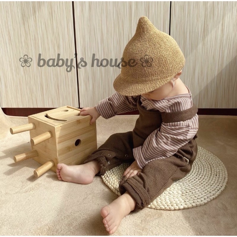 Mũ cói củ tỏi cho bé Mabushop