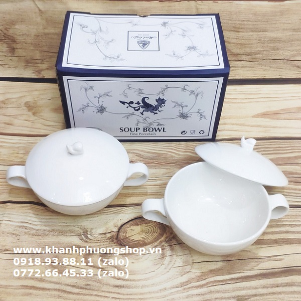 thố chưng yến sứ Minh Long - thố chưng yến sứ