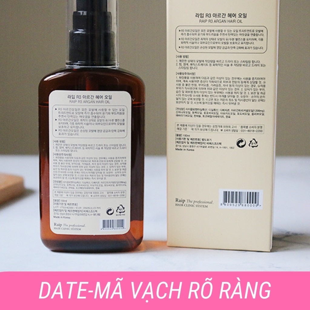 Dầu dưỡng tóc Argan oil Raip R3