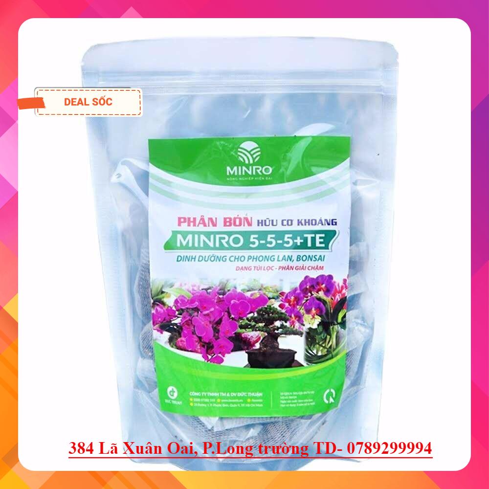 Phân hữu cơ khoáng cho Phong Lan Minro 5-5-5 36 túi (phát triển thân lá cành)