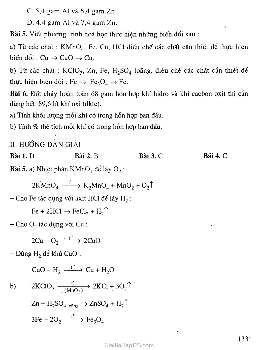 Giải Sách Bài Tập Hóa Học 8