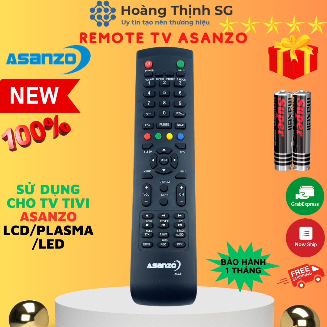 Asanzo XLL21 TV remote control, Asanzo XLL21 TV remote control - Comes with batteries