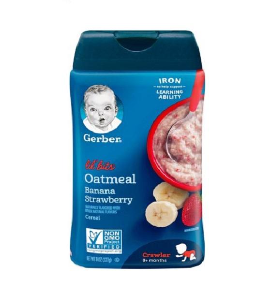 Bột Gerber Yến mạch chuối Dâu 227gr
