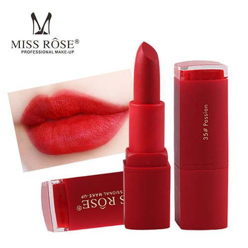 [Chuyên sỉ]  Combo 5 Son Lì dưỡng môi Miss Rose 3D đỏ siêu mịn