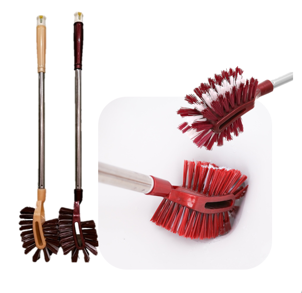 Chổi cọ toilet, silicone cọ thông minh chà bồn cầu cây chà cọ vệ sinh toilet bồn cầu cán dài inox cao cấp