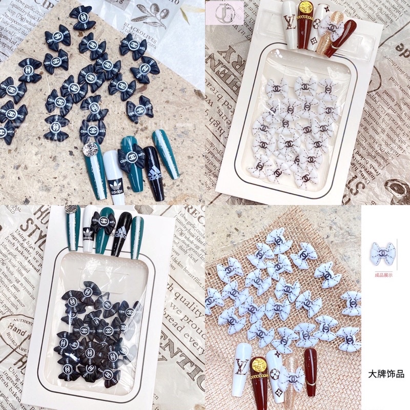 Cham nơ đen trắng đính móng các mẫu HOT NHẤT