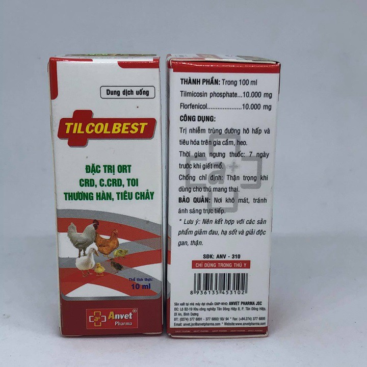 Combo x 3 lọ TILCOLBEST đặc t.rị cac van de ve ho hap cho gà