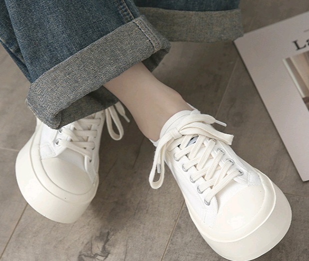 [ Mẫu Mới 2025 ] Giày Vải Độn Đế 4cm màu Trắng Siêu Siêu HOT