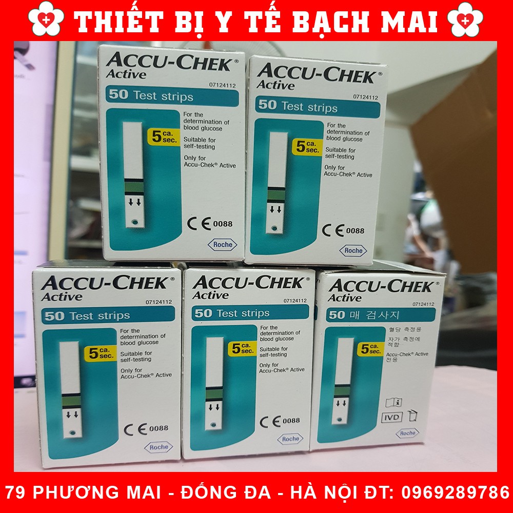 Que thử đường huyết accu check active 25/50 que - hộp 50 que