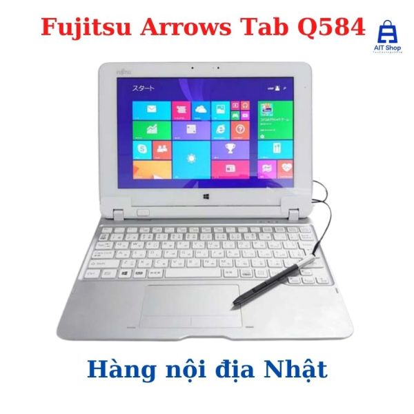Fujitsu Arrows Tab Q584 Máy tính Màn Cảm Ứng 2K (2560x1440) chạy windows 11 không có phím gốc