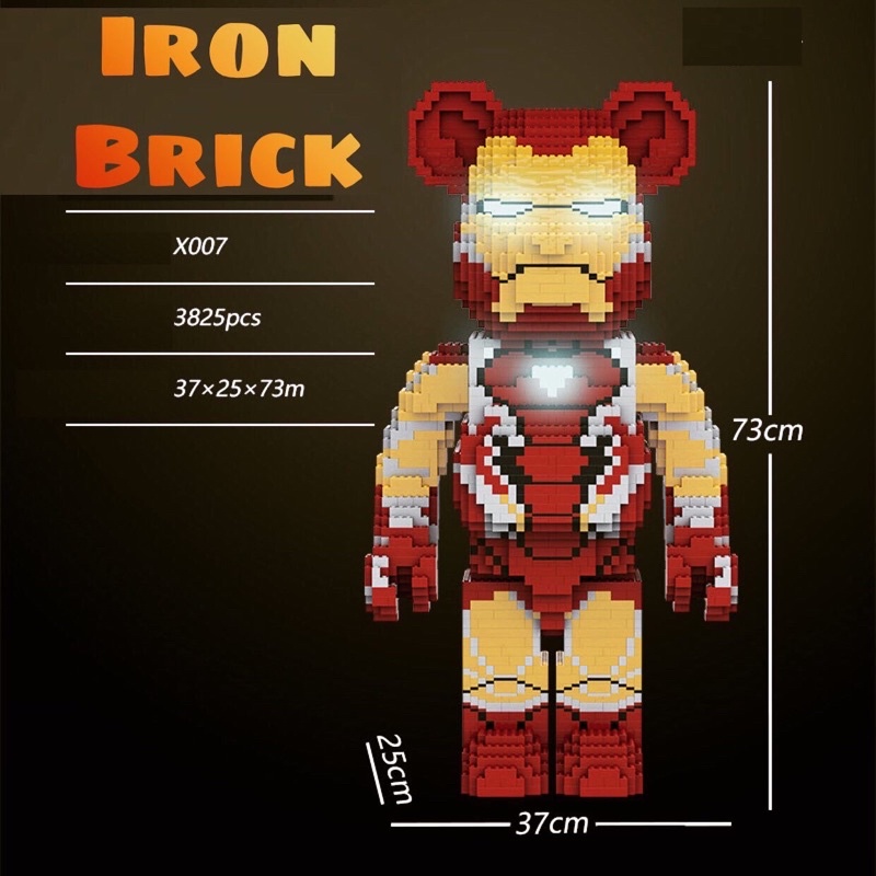 Đồ assembled model bear Bearbrick large 73 cm iron man model KAWS squid game decoration home door