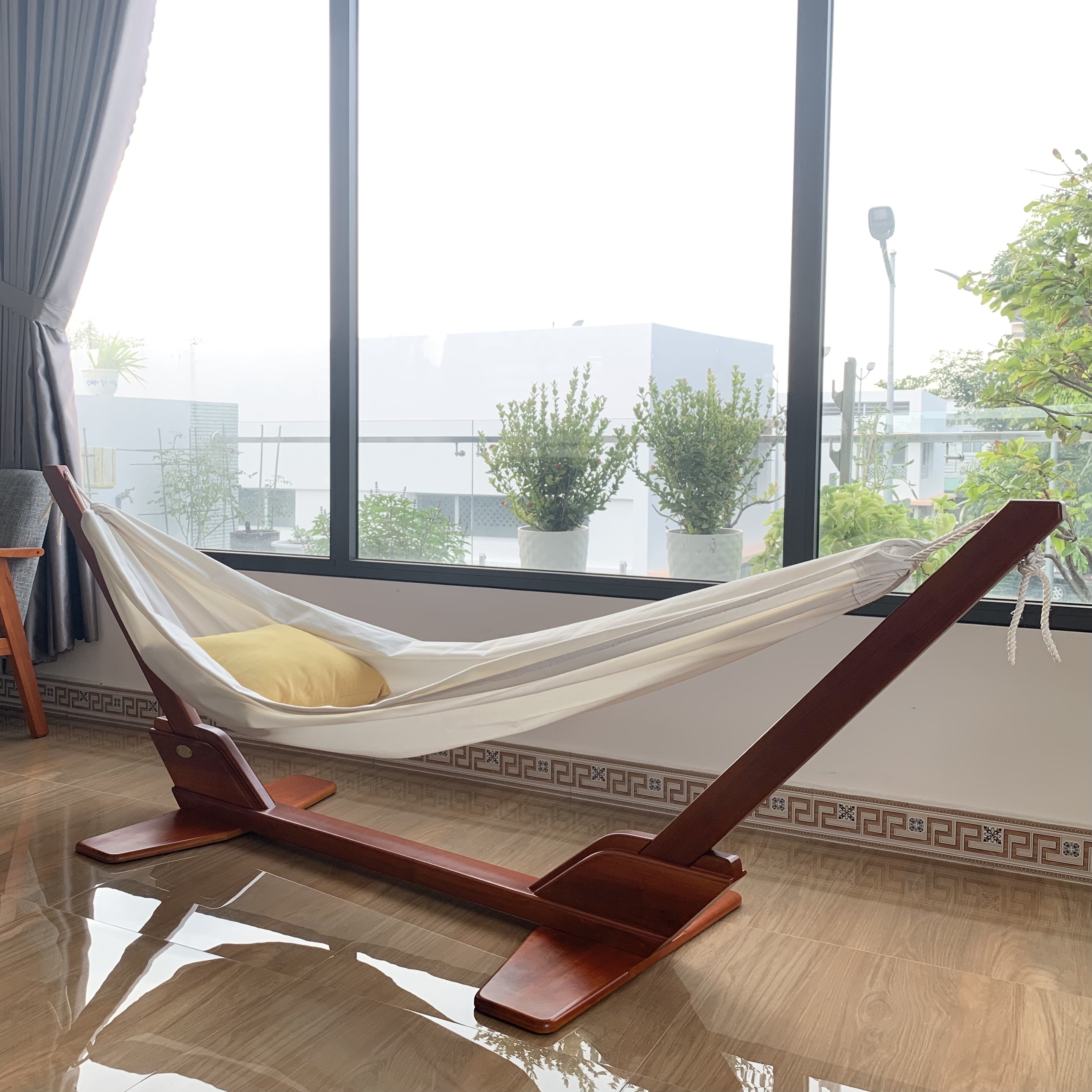 Võng Vải Phúc An Kaki Trắng (Không kèm khung võng gỗ)