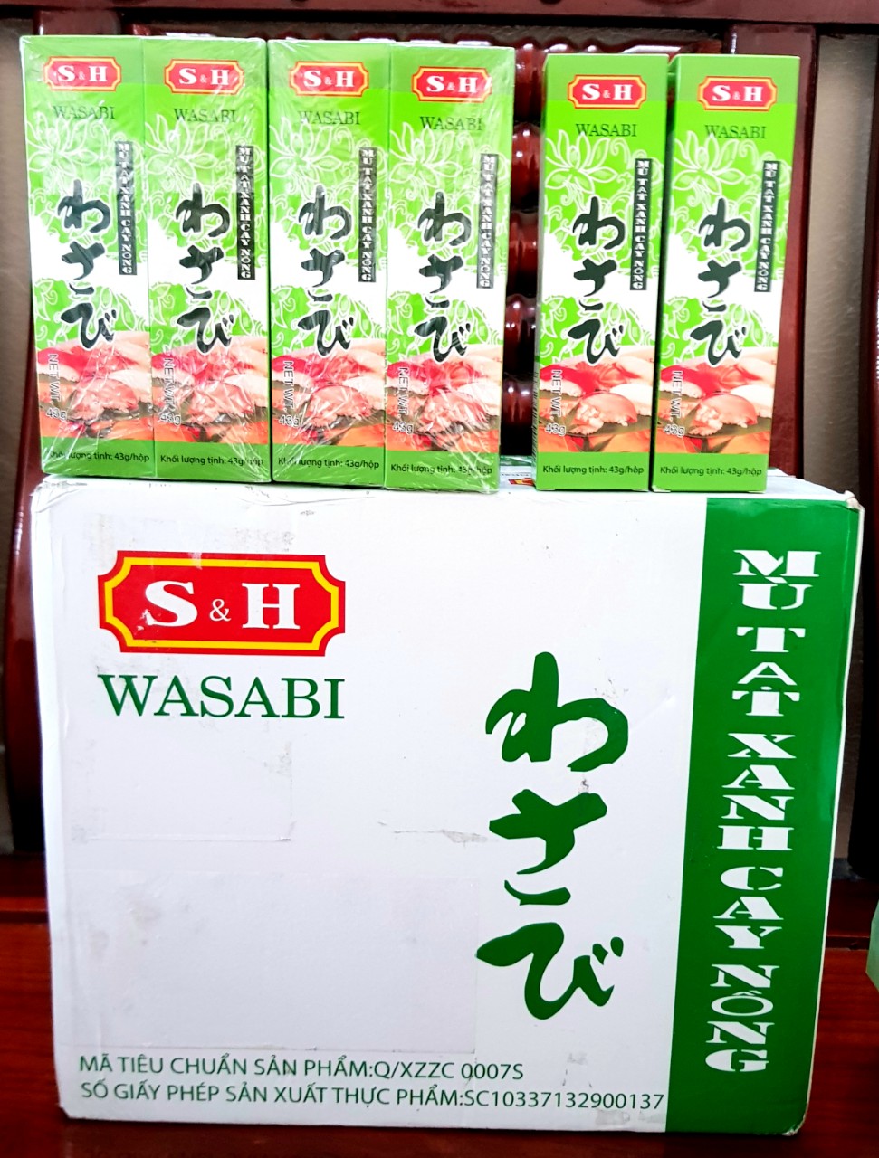 Mù tạt Wasabi S&H nắp vuông 43gr