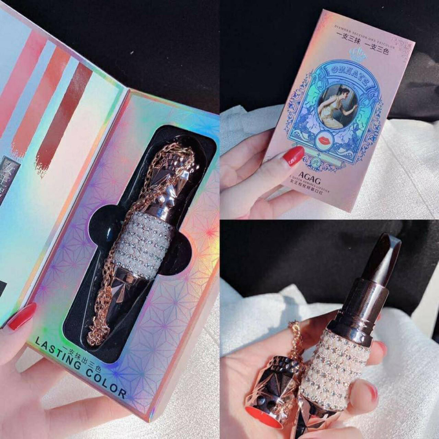 SON NỮ HOÀNG 3IN1 AGAG - 1 THỎI SON 3 MÀU SON