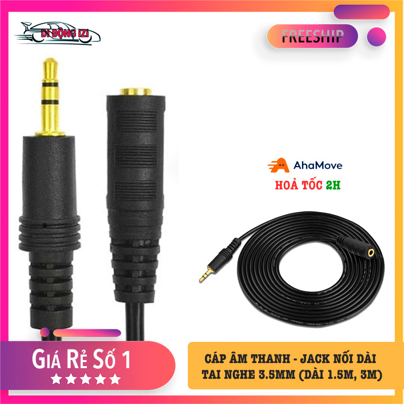 Jack nối dài tai nghe 3.5mm - dây cáp âm thanh nối dài 3.5mm tiện lợi