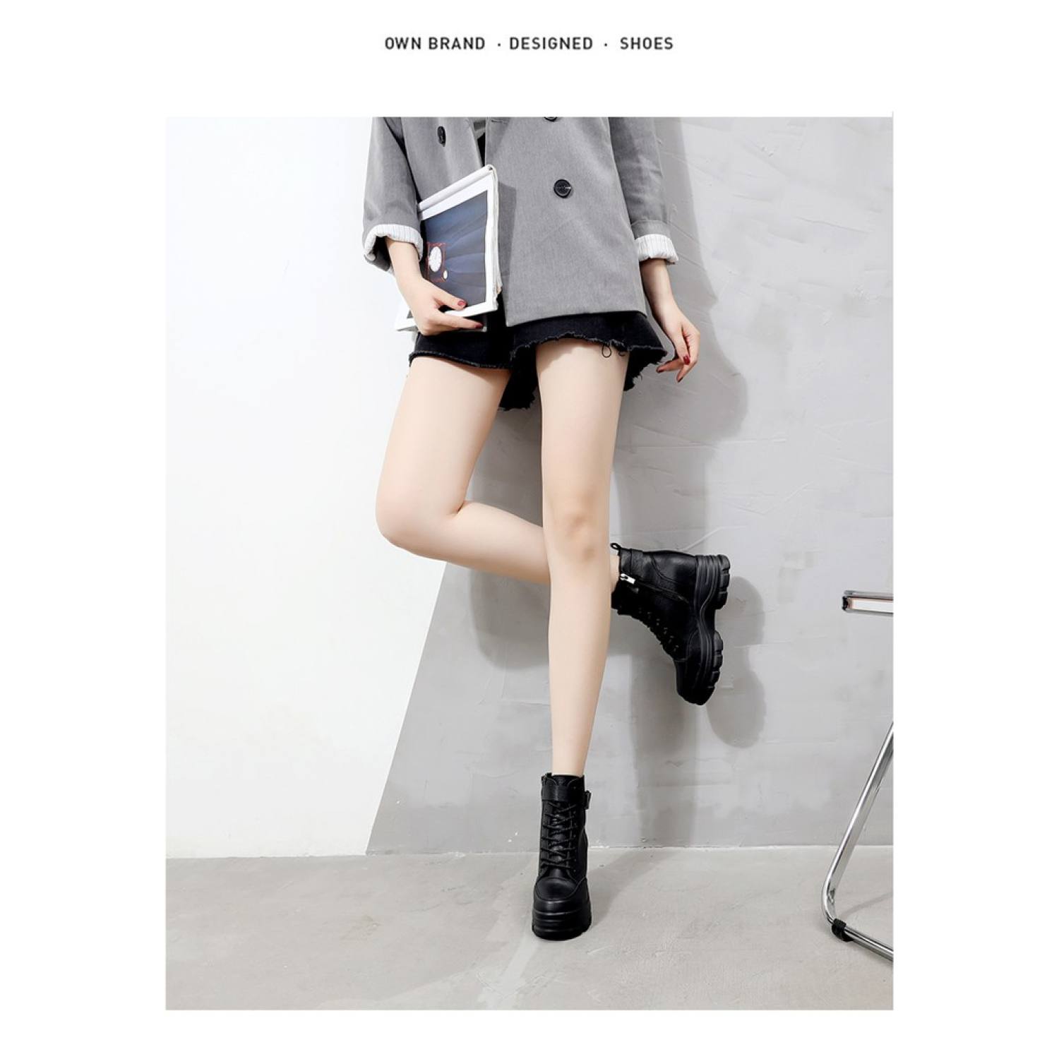 [Độn đế 9cm hàng cao cấp ] Giày nữ Boots bốt độn đế siêu nhẹ phong cách Hàn Quốc
