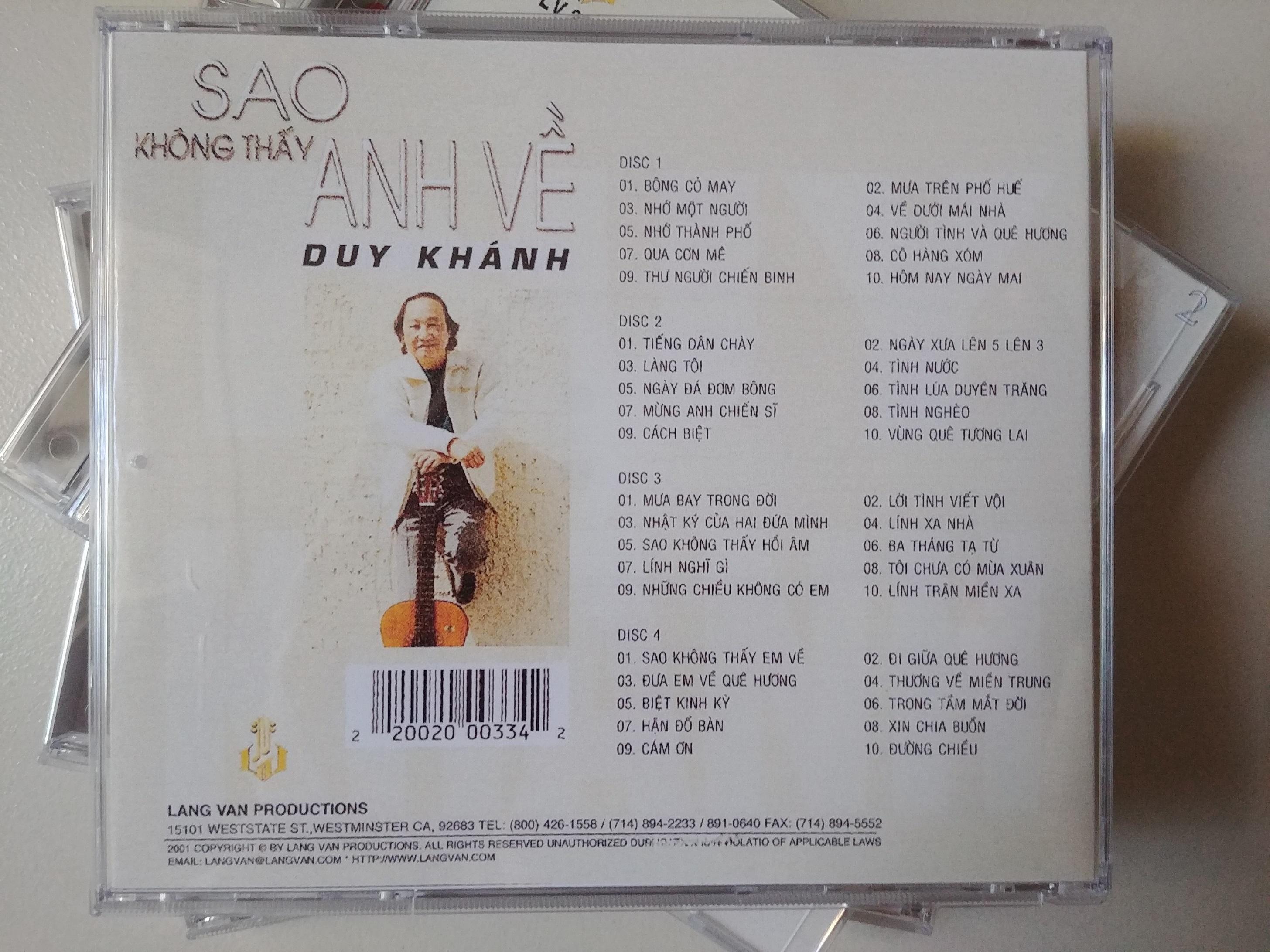 Bộ 4 CD Làng Văn - Sao Không Thấy Anh Về - Duy Khánh