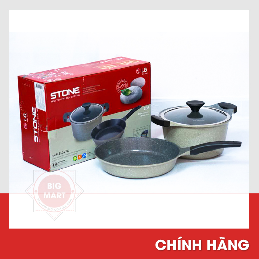 BỘ NỒI CHẢO LOCK&LOCK STONE dùng trên Bếp từ
