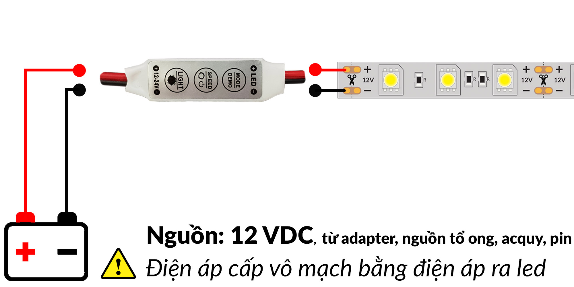 Mạch điều khiển led đơn sắc 12~24VDC