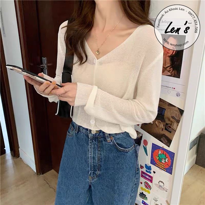 ÁO KHOÁC CARDIGAN MỎNG GÀI NÚT TO