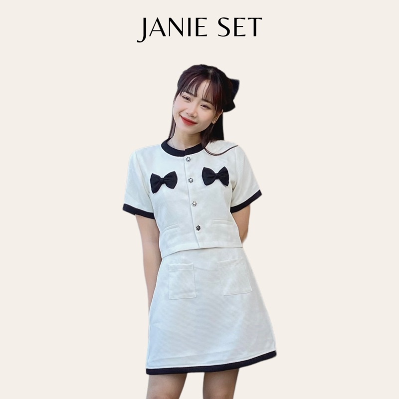 Set dạ tweed janie kèm chân váy tka355 lollie studio