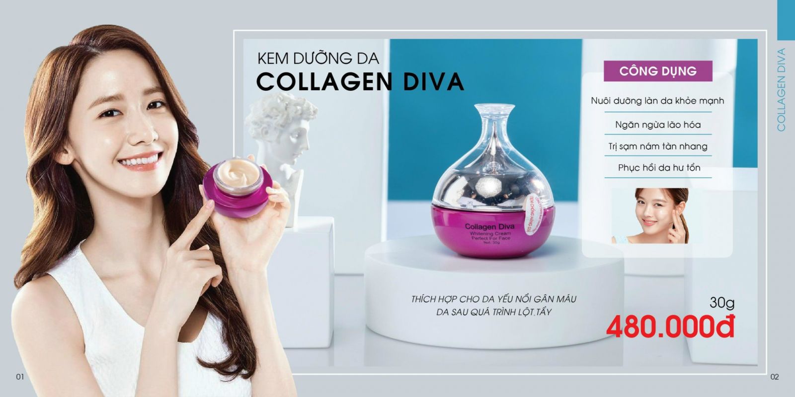 KEM DƯỠNG TRẮNG DA CẤP ẨM COLLAGEN DIVA