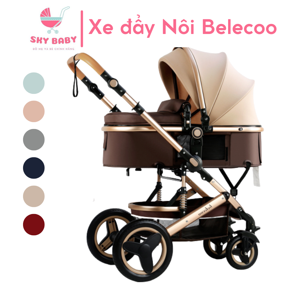 Xe đẩy cho bé Belecoo nôi nằm cao cấp 2 chiều 3 tư thế cho trẻ từ sơ sinh