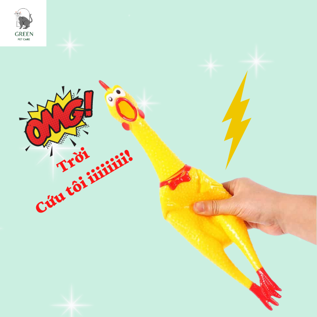 Đồ chơi cho chó mèo con gà bóp kêu vui nhộn